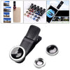 3 in 1 Phone Lens Clip-On Fisheye Lens Wide Angle Lens Macro Lens Silver