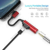 2-in-1 USB-C PD Headphone Jack Adapter for Aux Stereo Earphones red