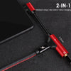 2-in-1 USB-C PD Headphone Jack Adapter for Aux Stereo Earphones red