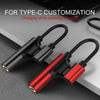 2-in-1 USB-C PD Headphone Jack Adapter for Aux Stereo Earphones red