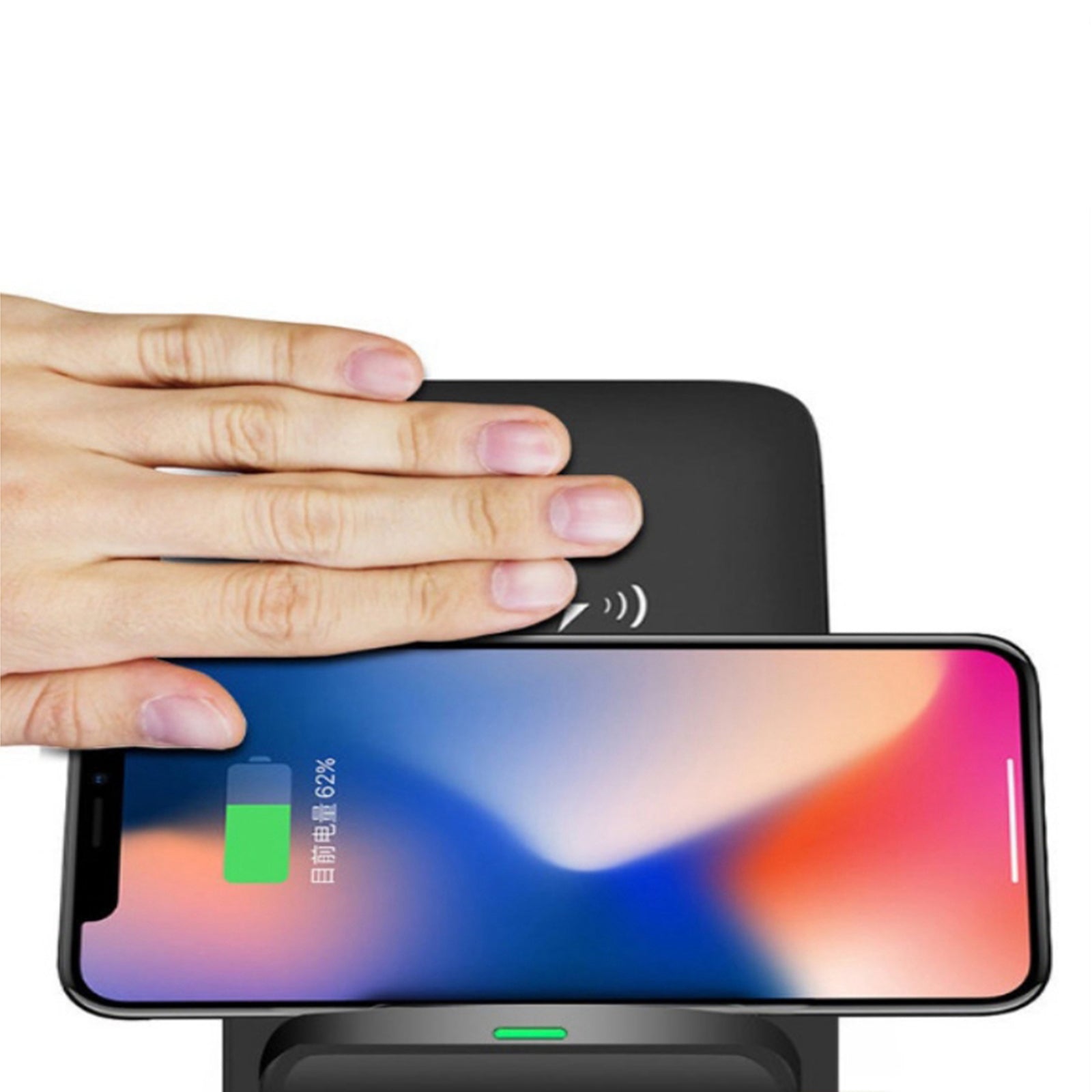 10W Wireless Fast Charger Charging Stand for iPhone XS Max/XR/X/8/11 Black