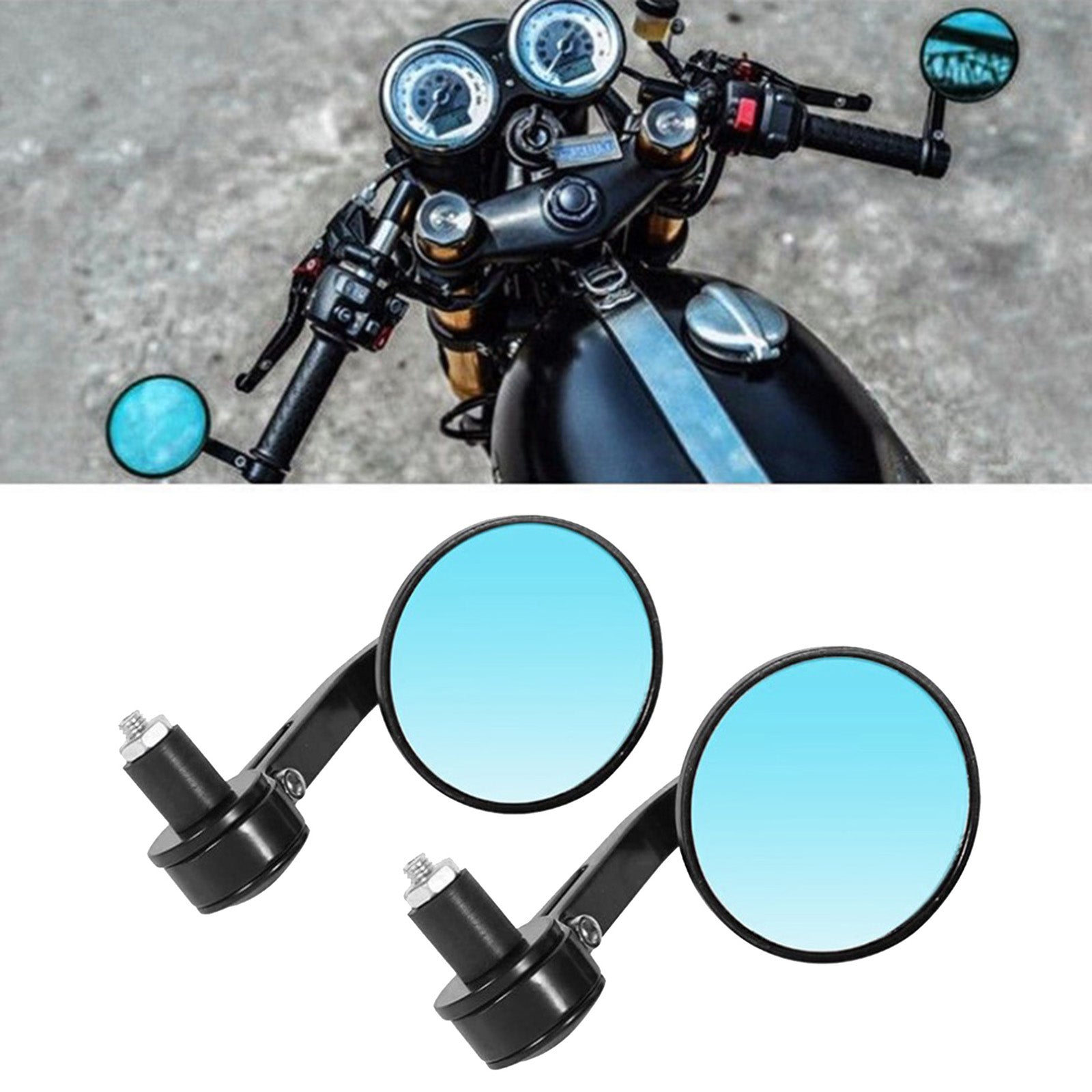 2pcs Motorcycle Rear View Mirrors Aluminum Alloy Motorbike Side View Mirrors