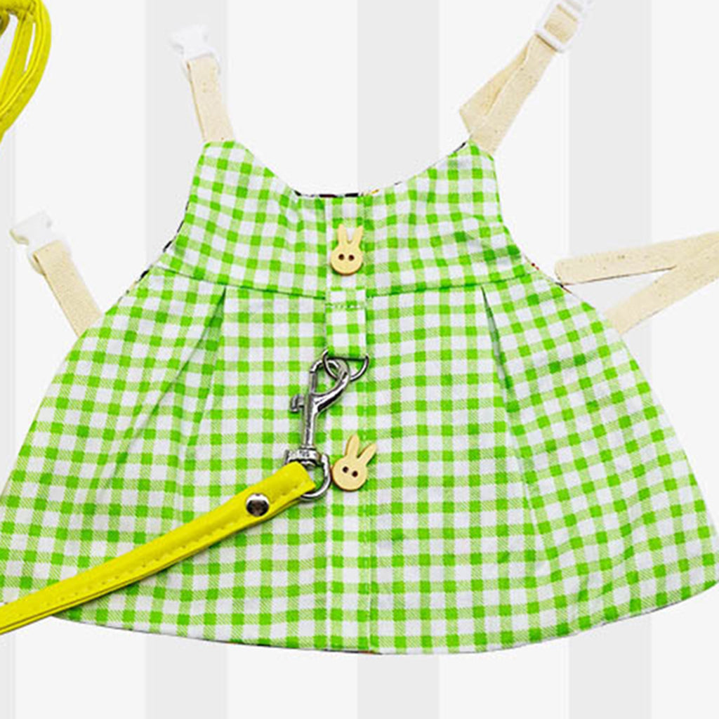 Pet Dress Set Rabbit Vest Costume Clothes Daily Fashion Outfit Green_S