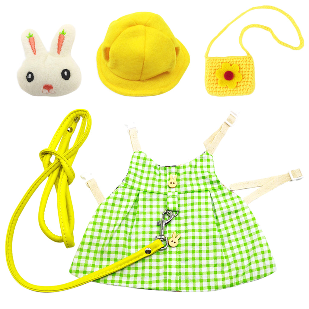 Pet Dress Set Rabbit Vest Costume Clothes Daily Fashion Outfit Green_S