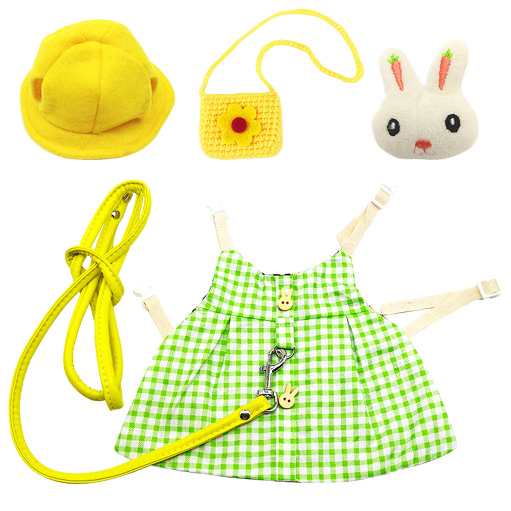 Pet Dress Set Rabbit Vest Costume Clothes Daily Fashion Outfit Green_S