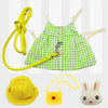 Pet Dress Set Rabbit Vest Costume Clothes Daily Fashion Outfit Green_S