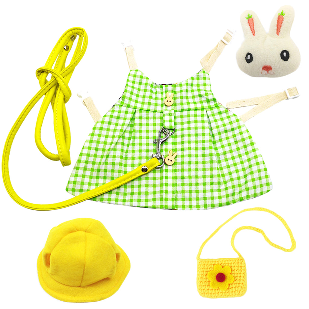 Pet Dress Set Rabbit Vest Costume Clothes Daily Fashion Outfit Green_S