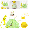 Pet Dress Set Rabbit Vest Costume Clothes Daily Fashion Outfit Green_S