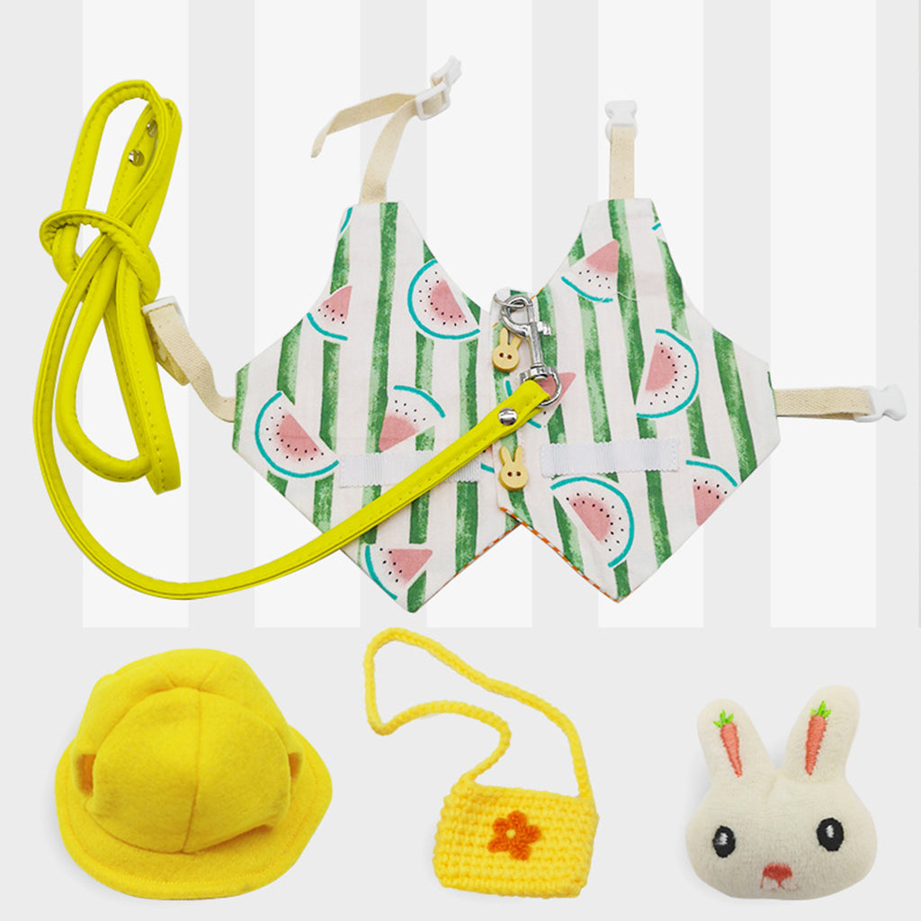 Pet Dress Set Rabbit Vest Costume Clothes Daily Fashion Outfit Watermelon_S