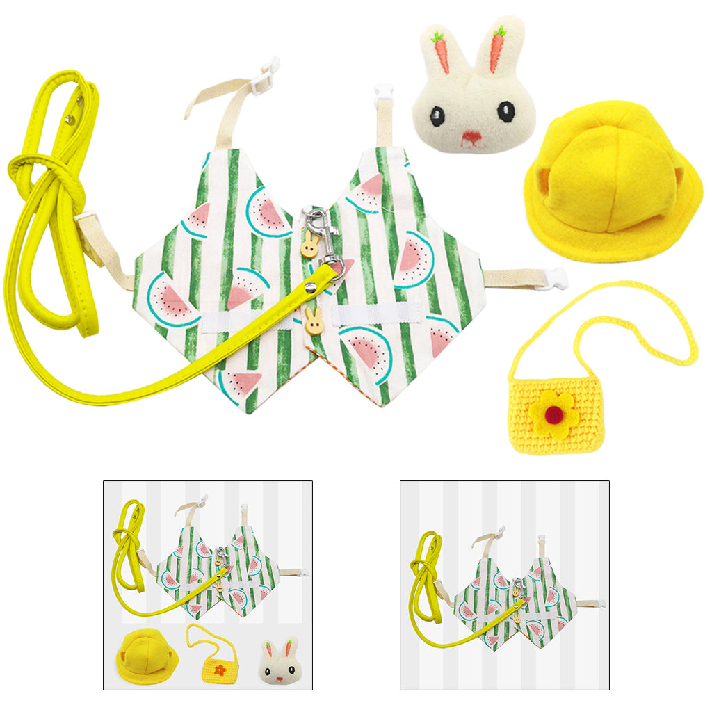 Pet Dress Set Rabbit Vest Costume Clothes Daily Fashion Outfit Watermelon_S