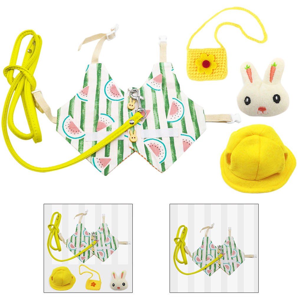 Pet Dress Set Rabbit Vest Costume Clothes Daily Fashion Outfit Watermelon_S