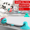 Pet Molar Bite Toy Dog Tug Rope Ball Chew Toy Suction Cup Blue with Bell