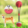 Pet Molar Bite Toy Dog Tug Rope Ball Chew Toy Suction Cup Red with Bell