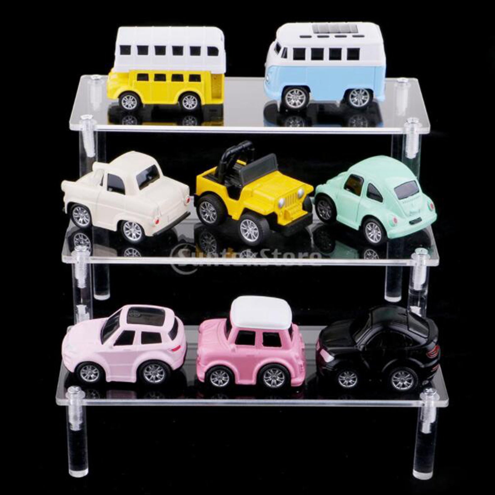 Acrylic Makeup Perfume Cupcake Car Toys Riser Display Stand Shelf Decoration Clear 40cm 3 Tier