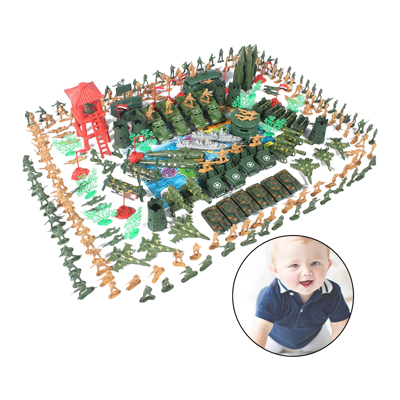 Army Men Play Set Mini Action Figure with Soldiers Toys Pretend Play Gifts