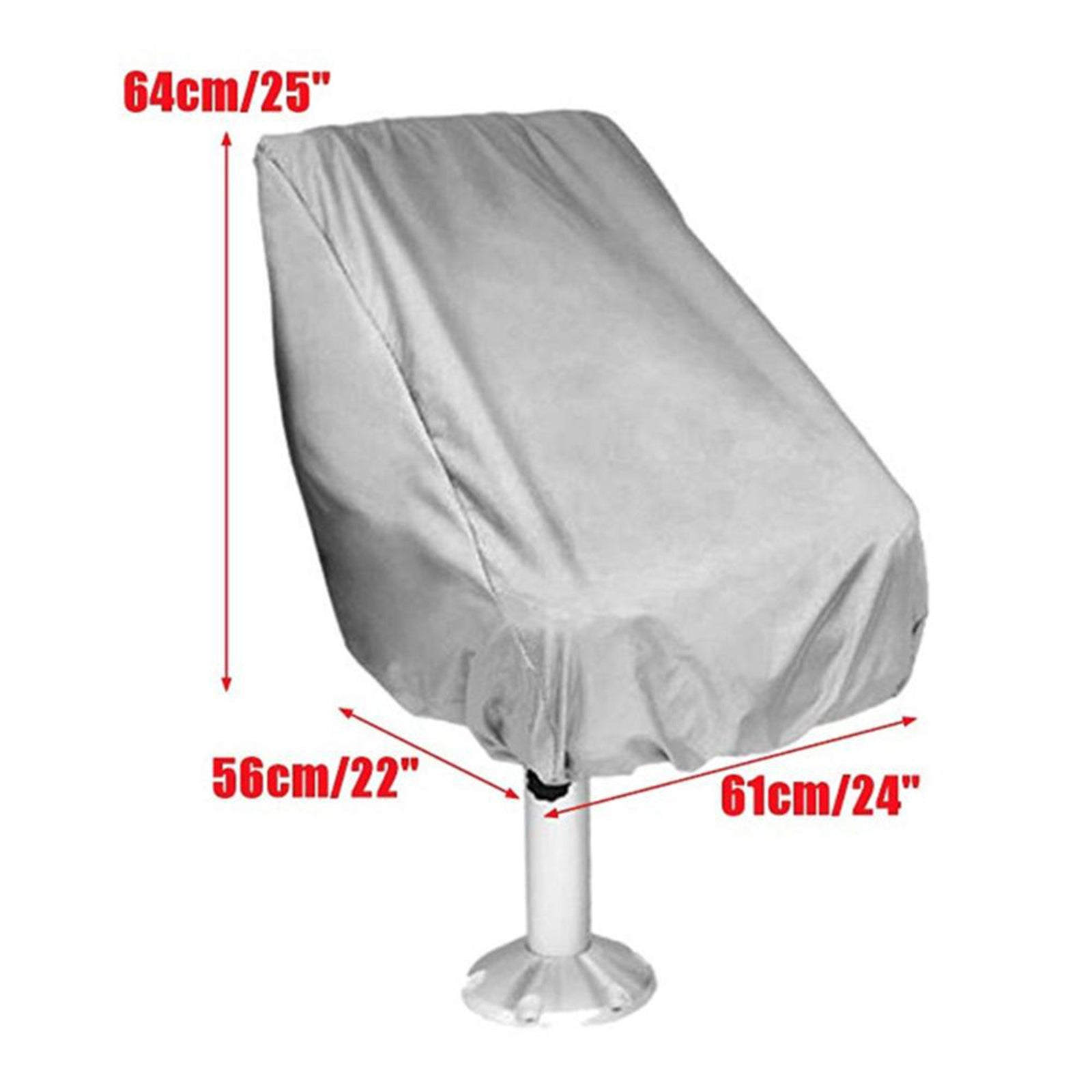 Boat Seat Cover Outdoor Yacht Waterproof Elastic Hem Protection Silver