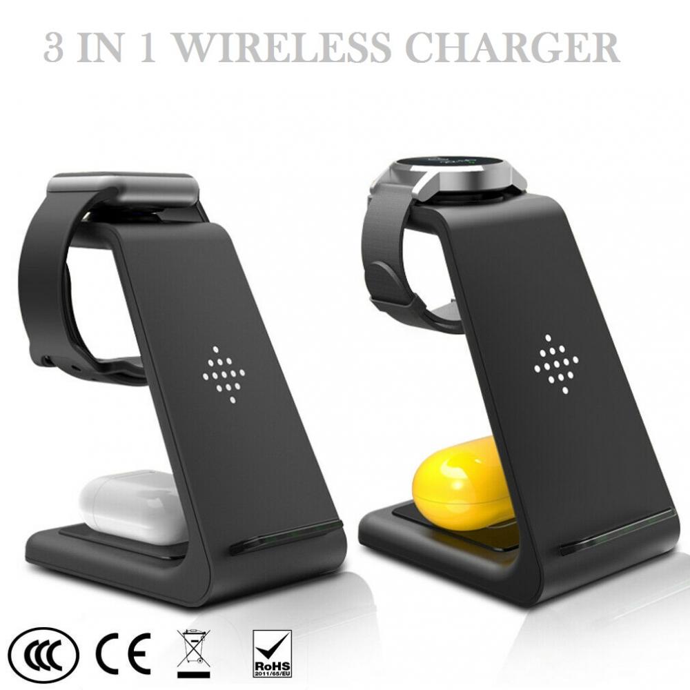 3 in 1 Wireless Charger 10W Fast Charge Dock for Samsung Galaxy Buds Watch