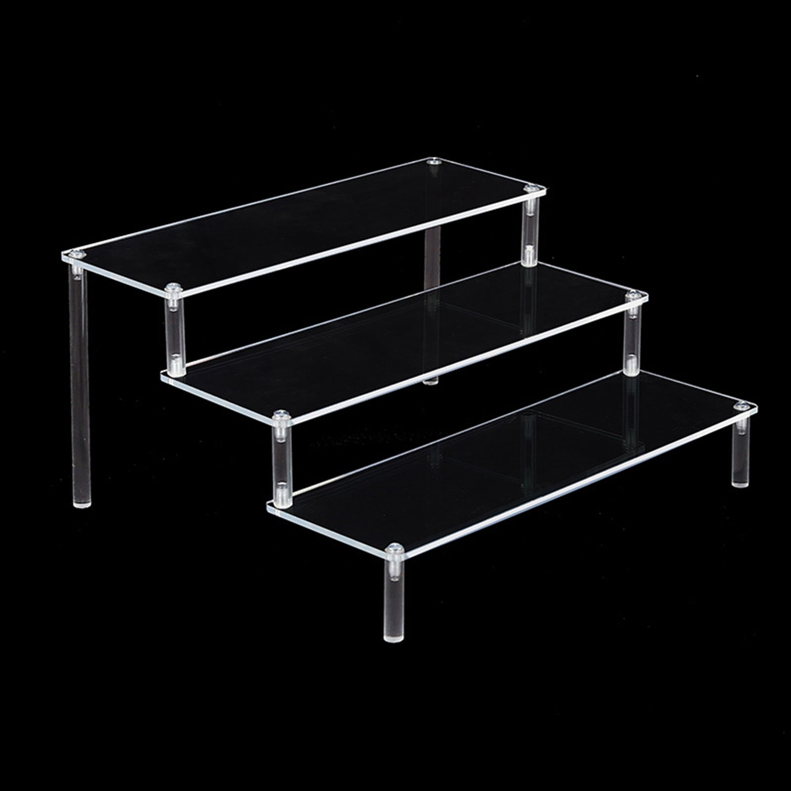 Clear Acrylic Display Riser Stand Perfume Cosmetics Holder for Decoration 39.5x27.5x15cm