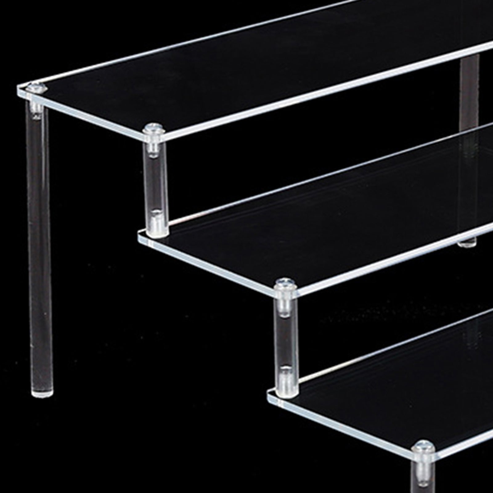 Clear Acrylic Display Riser Stand Perfume Cosmetics Holder for Decoration 39.5x27.5x15cm