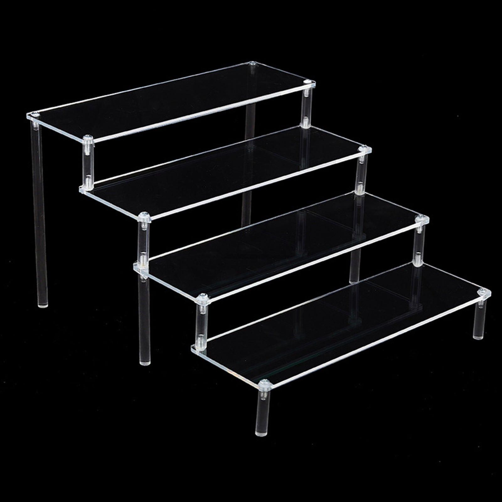 Clear Acrylic Display Riser Stand Perfume Cosmetics Holder for Decoration 29.5x34.5x20cm