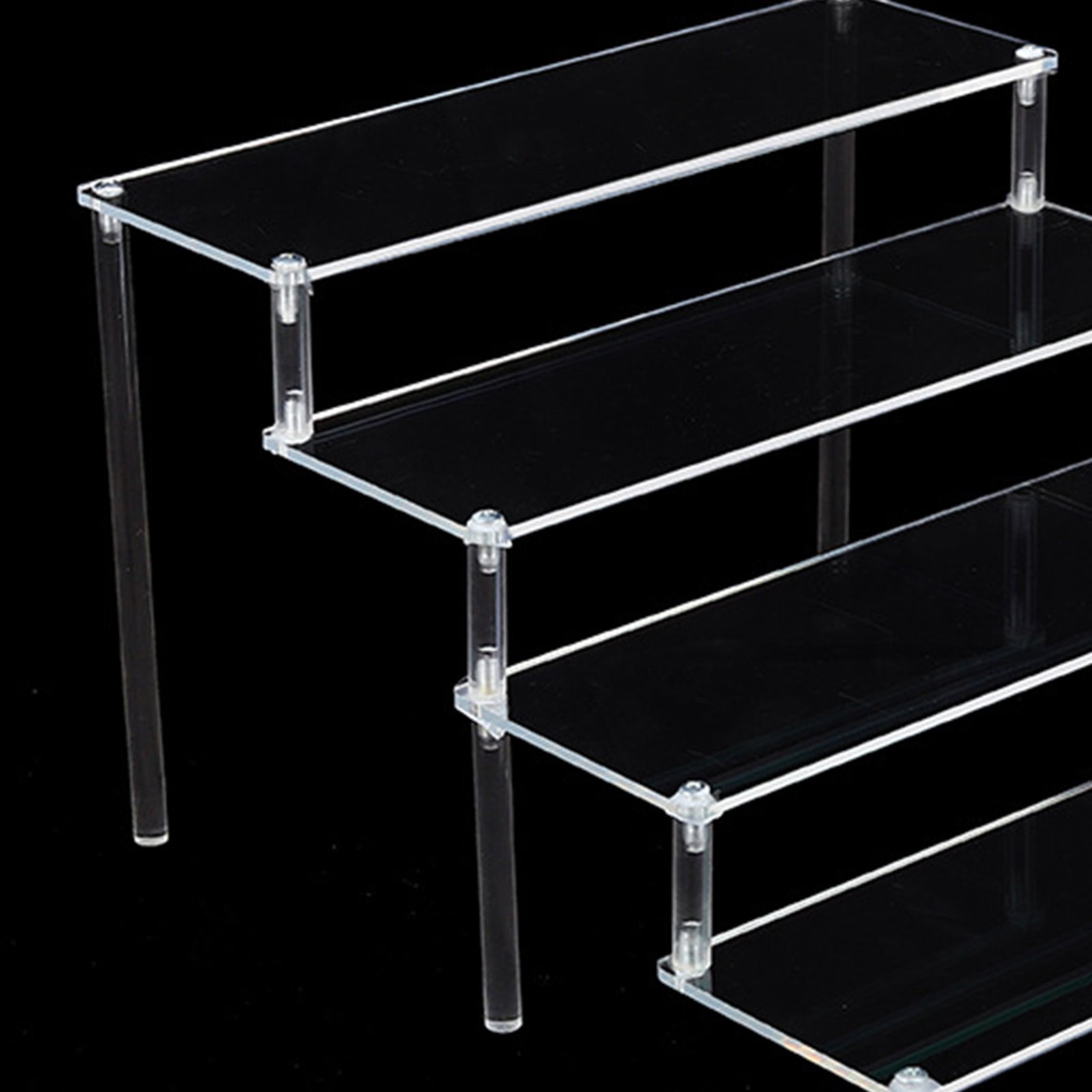 Clear Acrylic Display Riser Stand Perfume Cosmetics Holder for Decoration 39.5x34.5x20cm