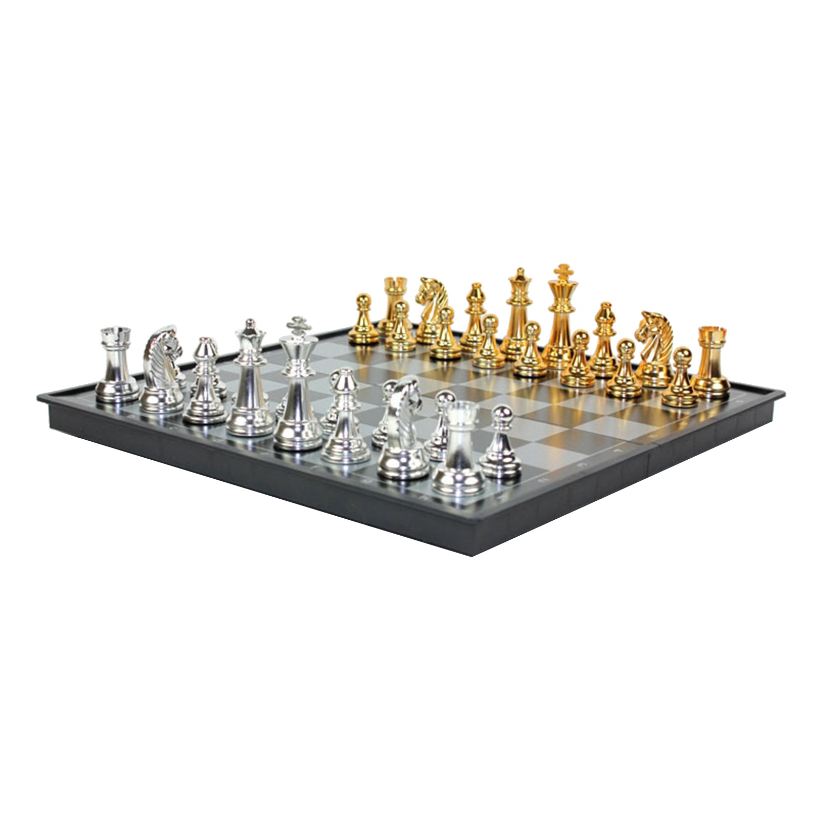 Magnetic Folding Chess Board Portable Board Game Toys Metal Chess Pieces
