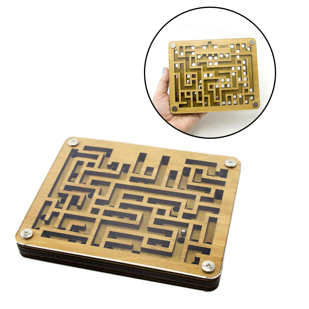 Wooden Maze Game 2 Sides Puzzle Game for Adults Teens Kids Educational Toys