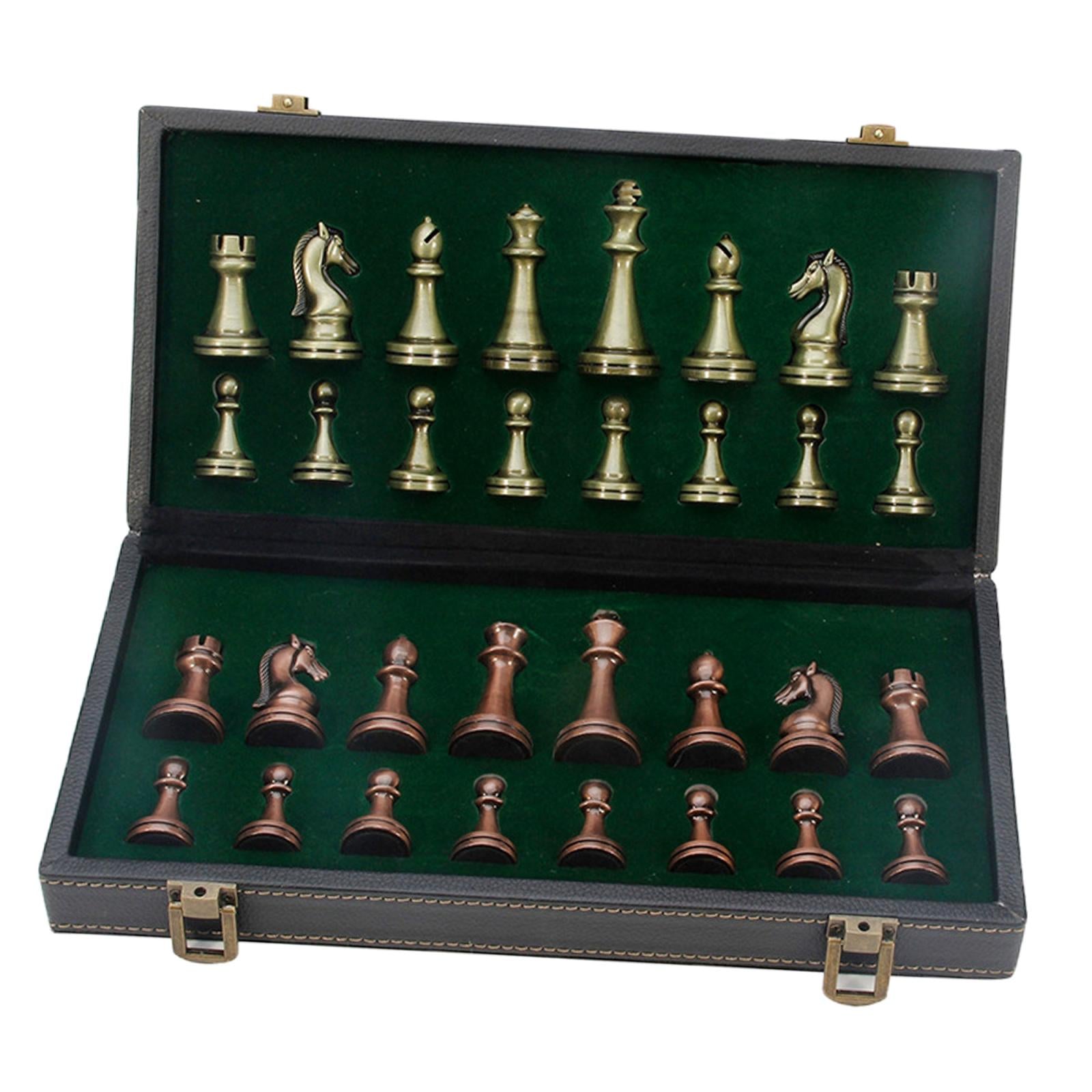 Chess Set with Game Board Interior for Storage Educational Games &Board Game