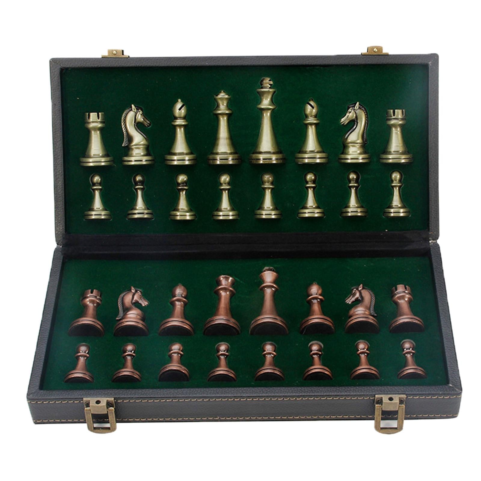 Chess Set with Game Board Interior for Storage Educational Games &Board Game