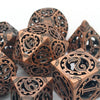 7Pcs Hollow Metal DND Game Dice Steampunk Gear Wheel for RPG MTG Red Copper