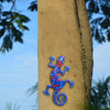 Metal Gecko Wall Decor Lizard Hang for Home Garden Patio Fence Ornament blue 3