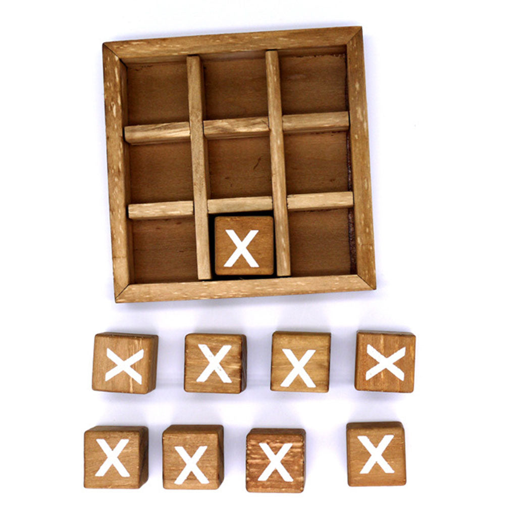 Wooden Tic Tac Toe/ Noughts and Crosses Game Family Board Games