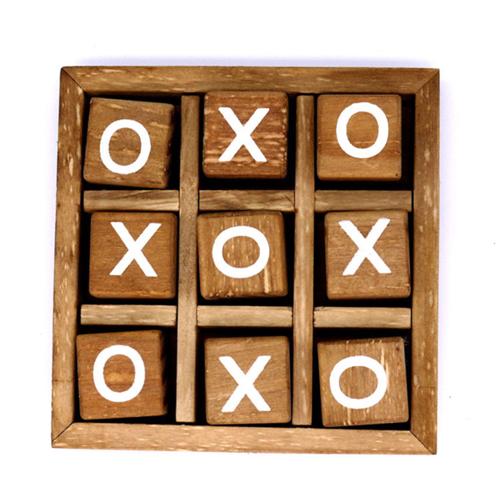 Wooden Tic Tac Toe/ Noughts and Crosses Game Family Board Games