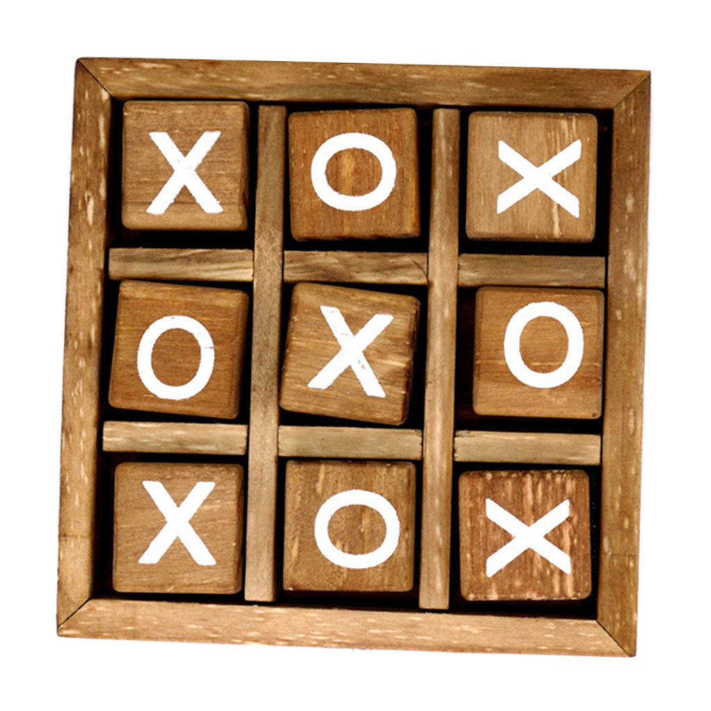 Wooden Tic Tac Toe/ Noughts and Crosses Game Family Board Games