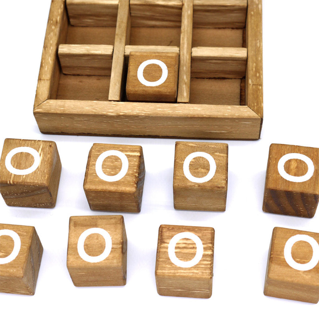 Wooden Tic Tac Toe/ Noughts and Crosses Game Family Board Games