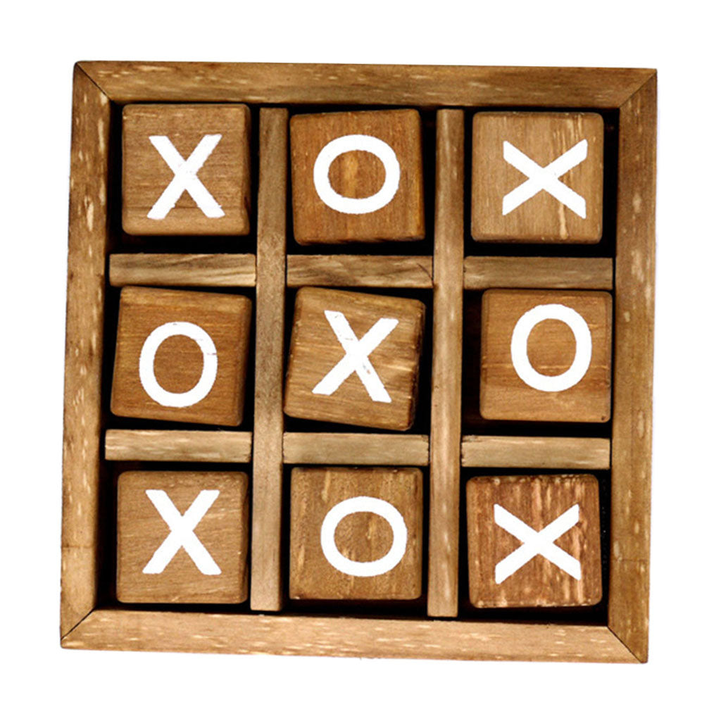 Wooden Tic Tac Toe/ Noughts and Crosses Game Family Board Games