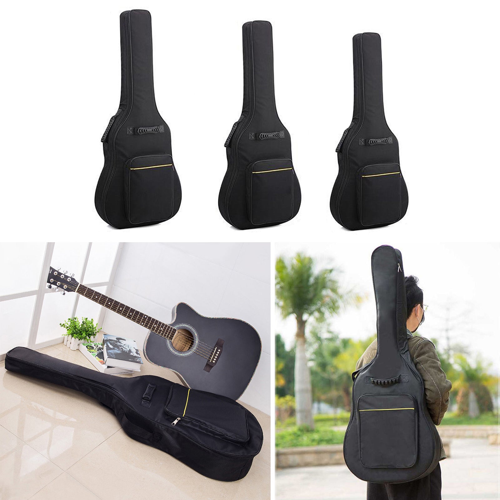 Guitar Case Shoulder Bags Backpack Hand Bag for 41'' inches Acoustic Guitar