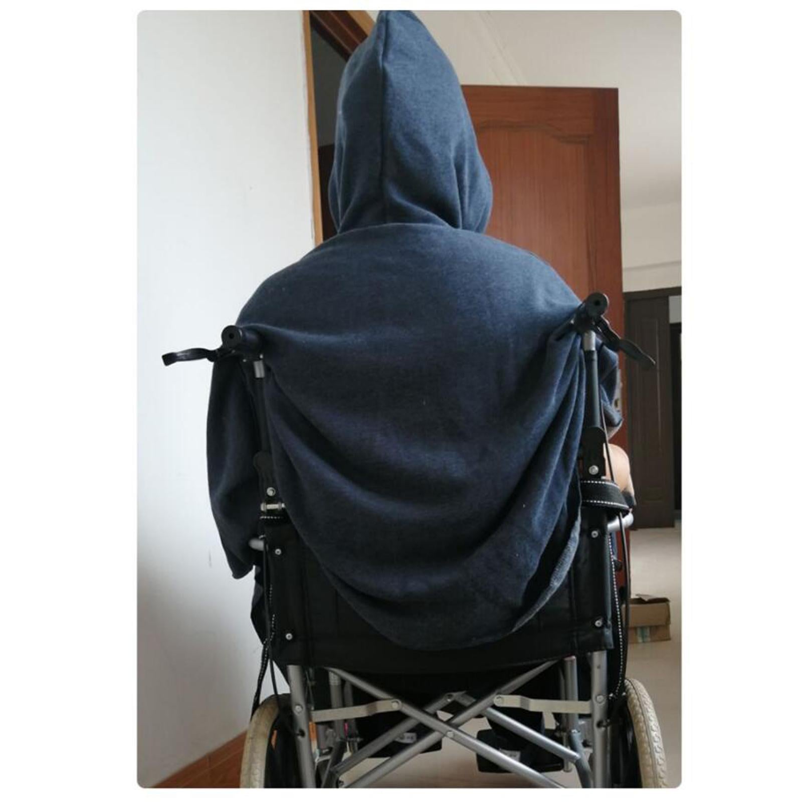 Warm Wheelchair Hooded Capes Ponchos Leg Back Protector Purplish Blue Male