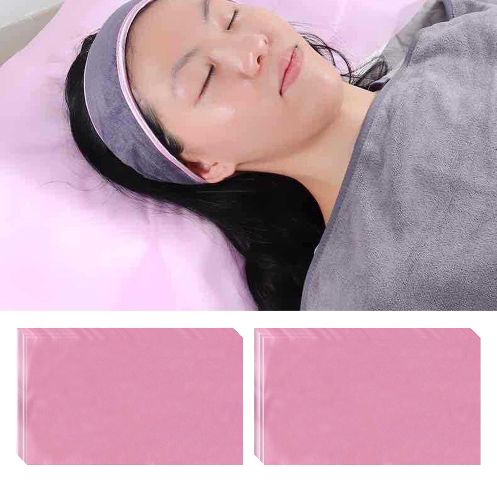 100x 15.7"x27.6" Disposable Bed Sheets Non-woven for Massage SPA Table Pink