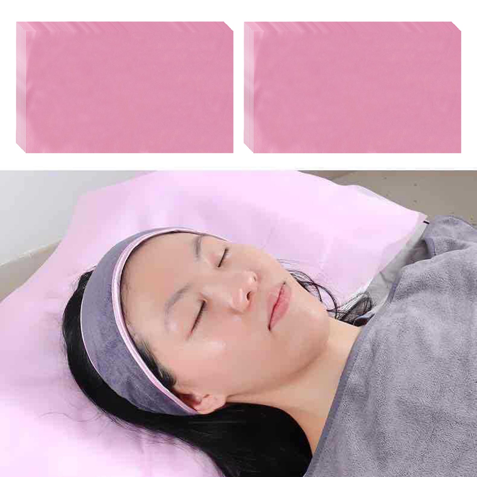 100x 15.7"x27.6" Disposable Bed Sheets Non-woven for Massage SPA Table Pink