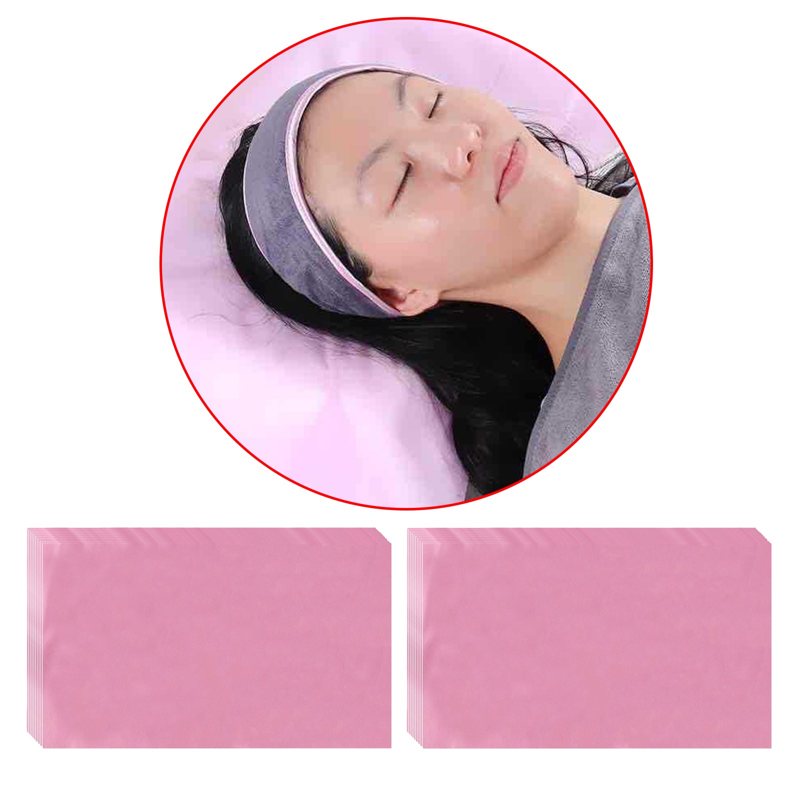 100x 15.7"x27.6" Disposable Bed Sheets Non-woven for Massage SPA Table Pink