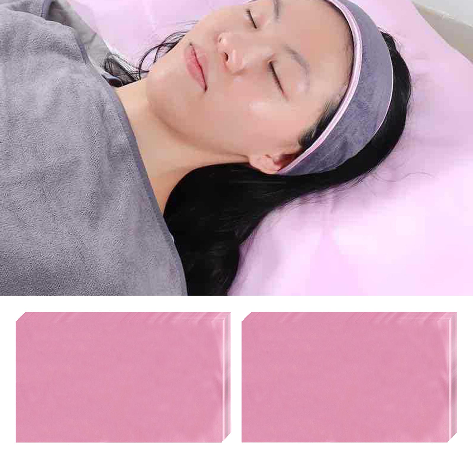 100x 15.7"x27.6" Disposable Bed Sheets Non-woven for Massage SPA Table Pink