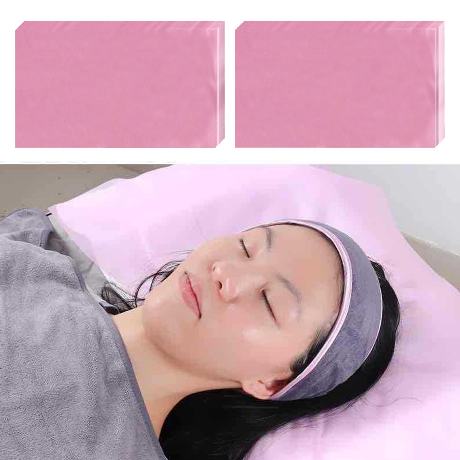 100x 15.7"x27.6" Disposable Bed Sheets Non-woven for Massage SPA Table Pink