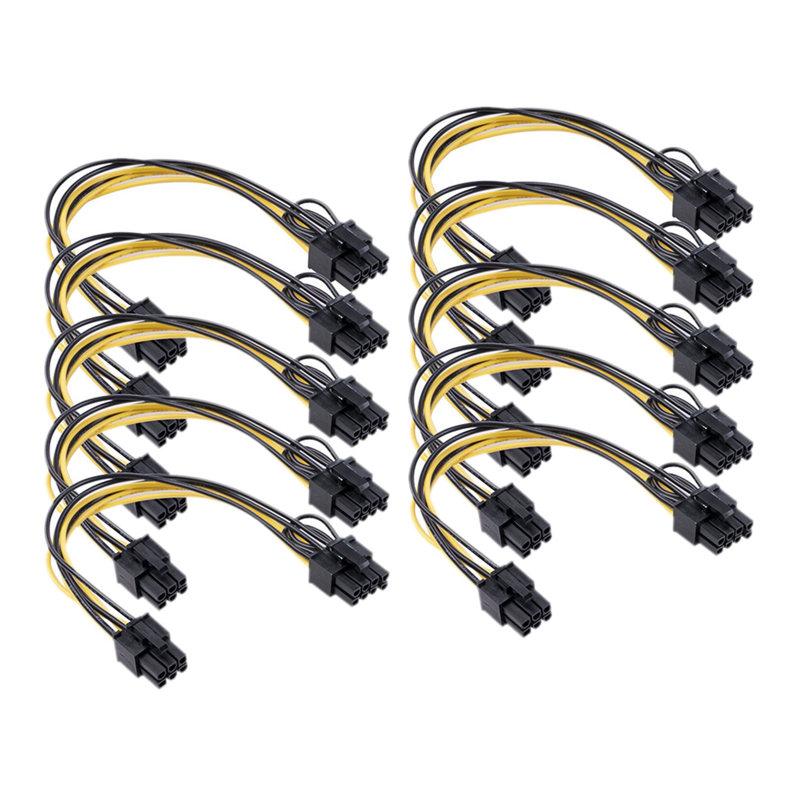 PCI Express PCI-e 6 pin Female to 6+2 8 pin Female GPU Cable Adapter 10Pcs