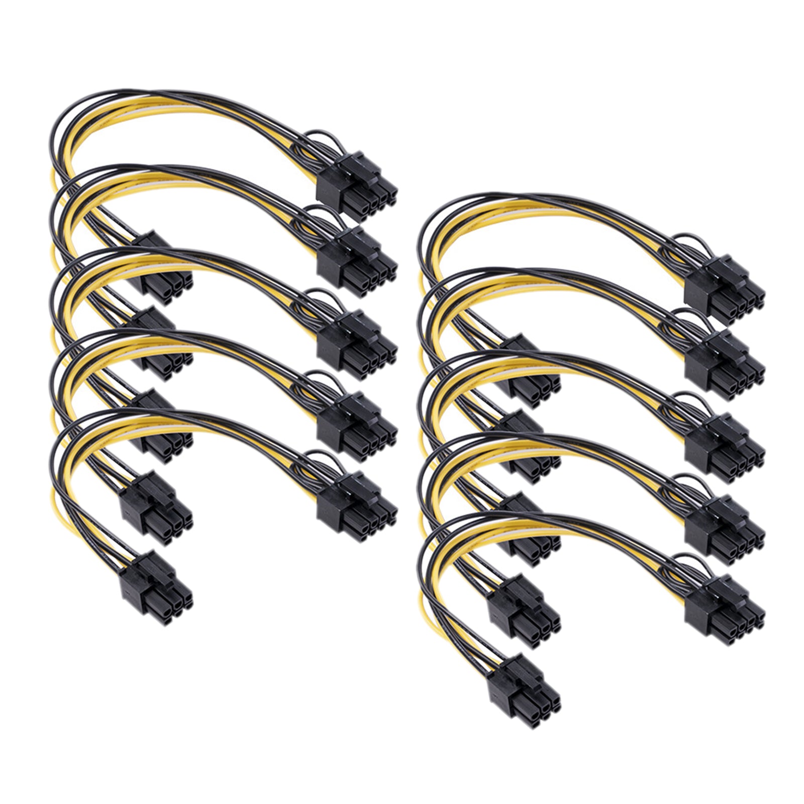 PCI Express PCI-e 6 pin Female to 6+2 8 pin Female GPU Cable Adapter 10Pcs