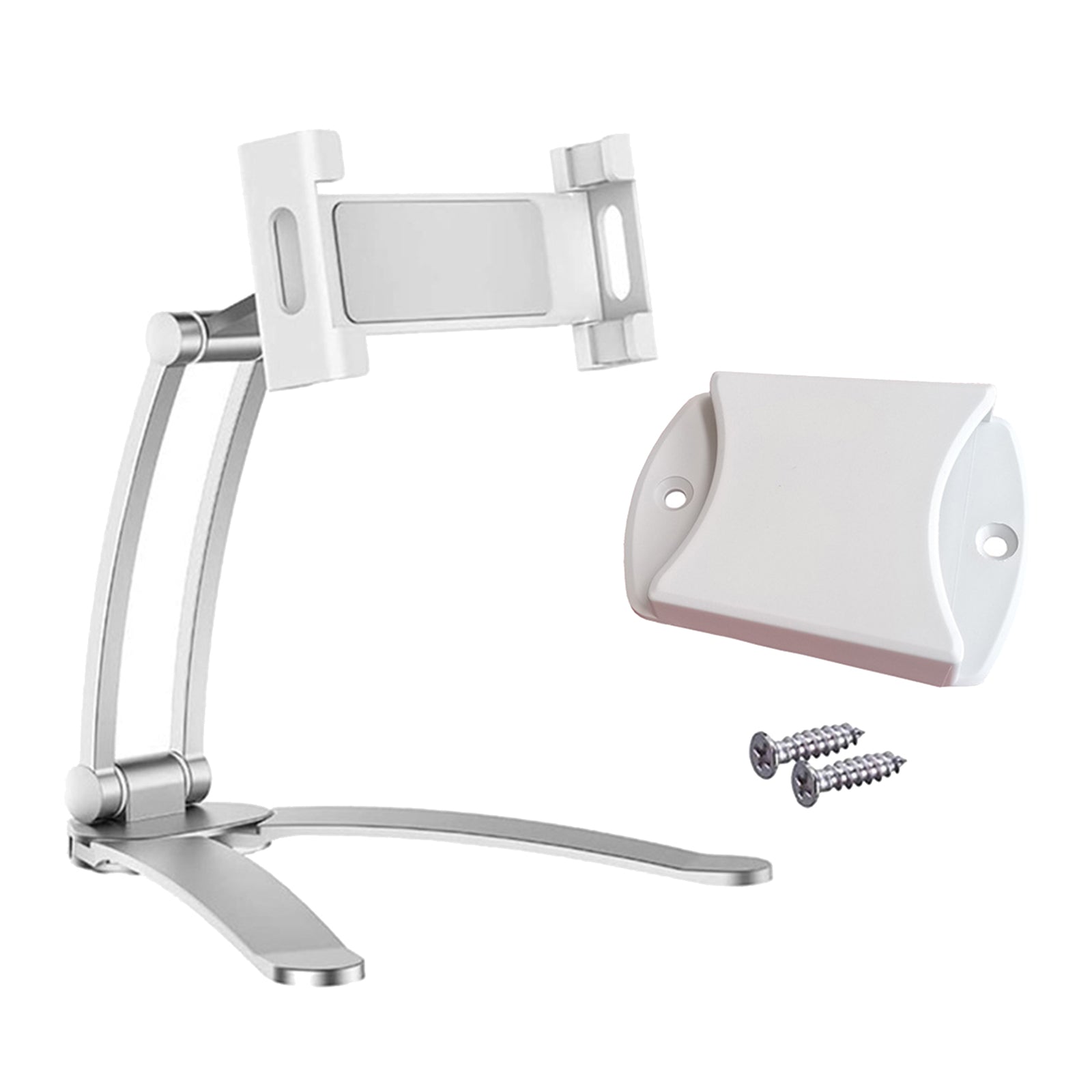 Desktop Cell Phone Tablet Holder Stand Wall Mount Counter Holder Silver L