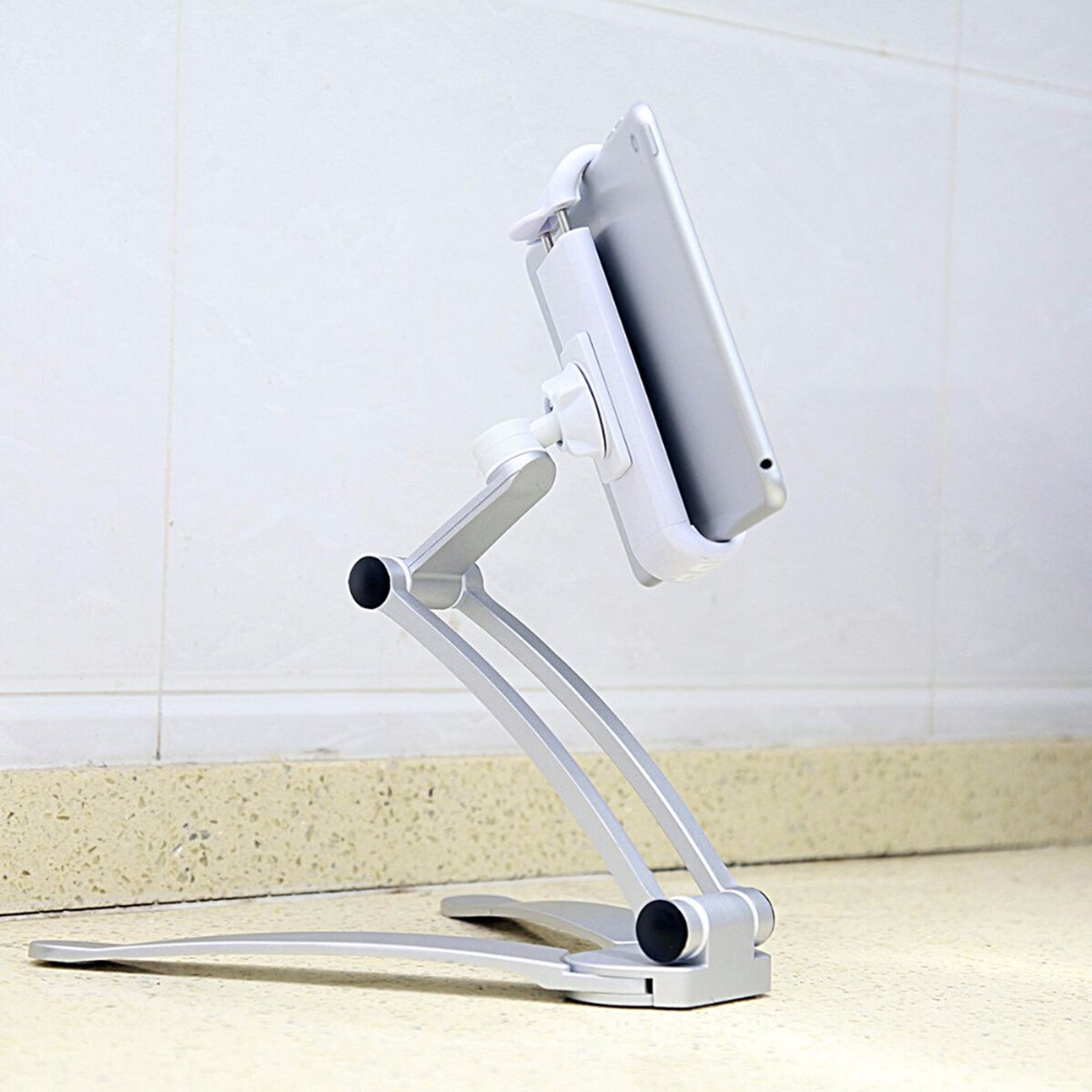 Desktop Cell Phone Tablet Holder Stand Wall Mount Counter Holder Silver L