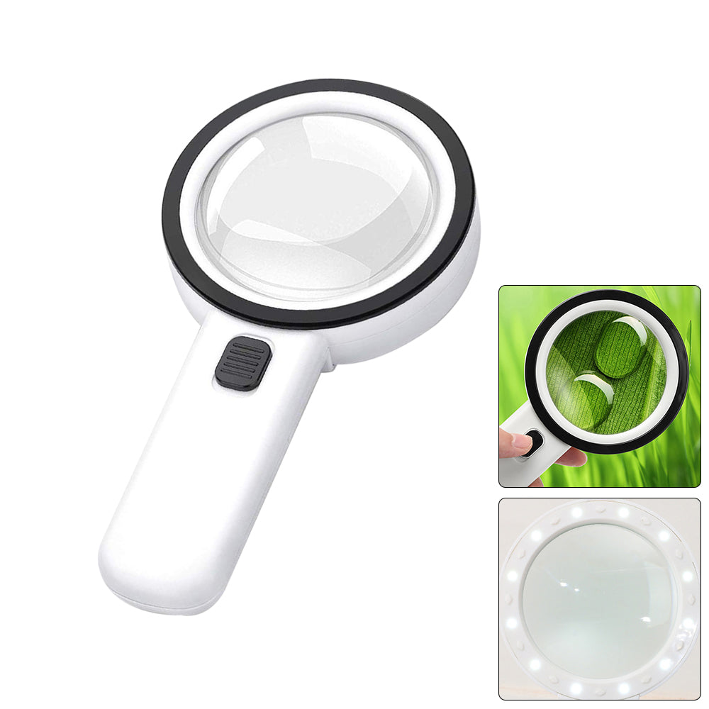 Handheld Magnifying Glass with Light for Seniors Reading Soldering Exploring