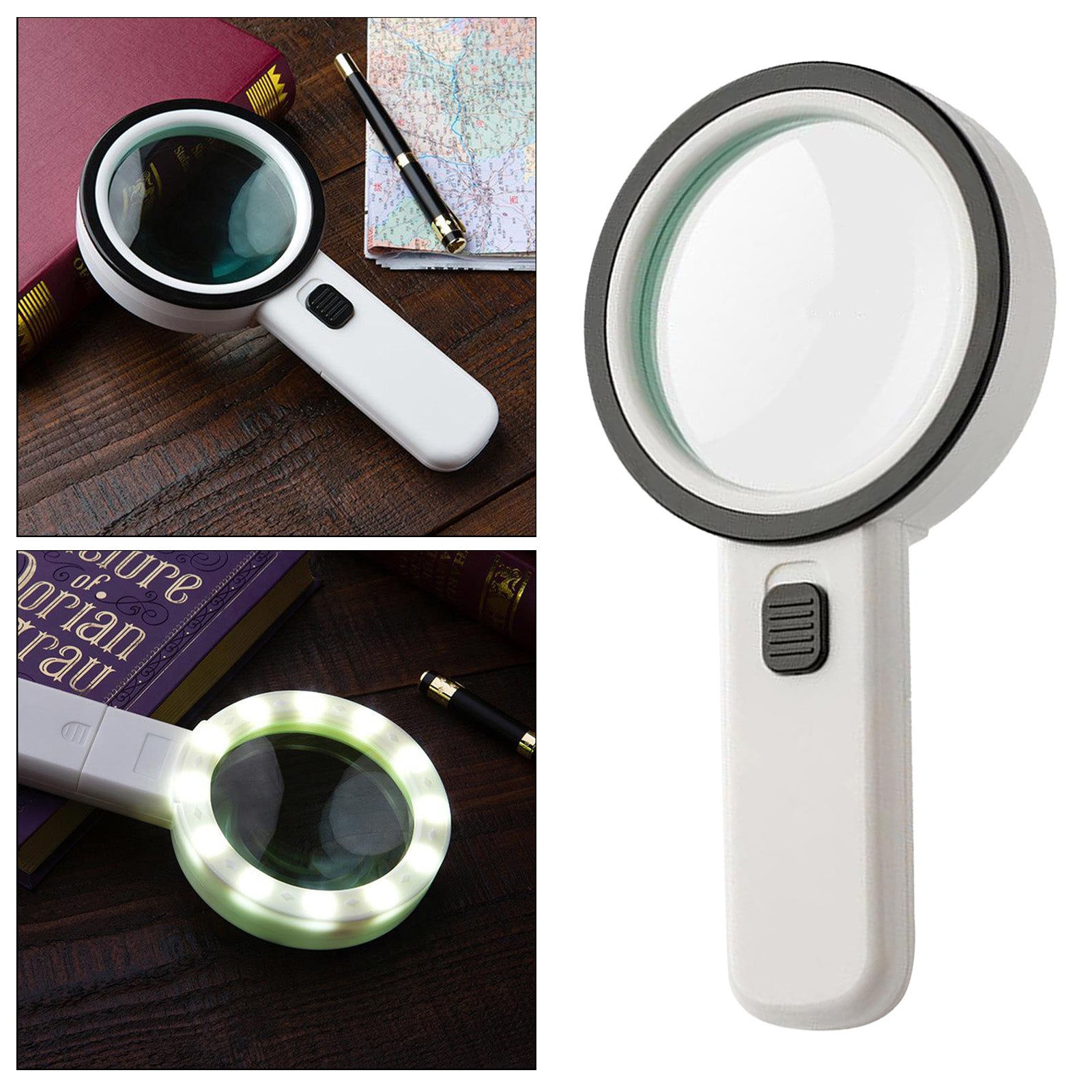 Handheld Magnifying Glass with Light for Seniors Reading Soldering Exploring