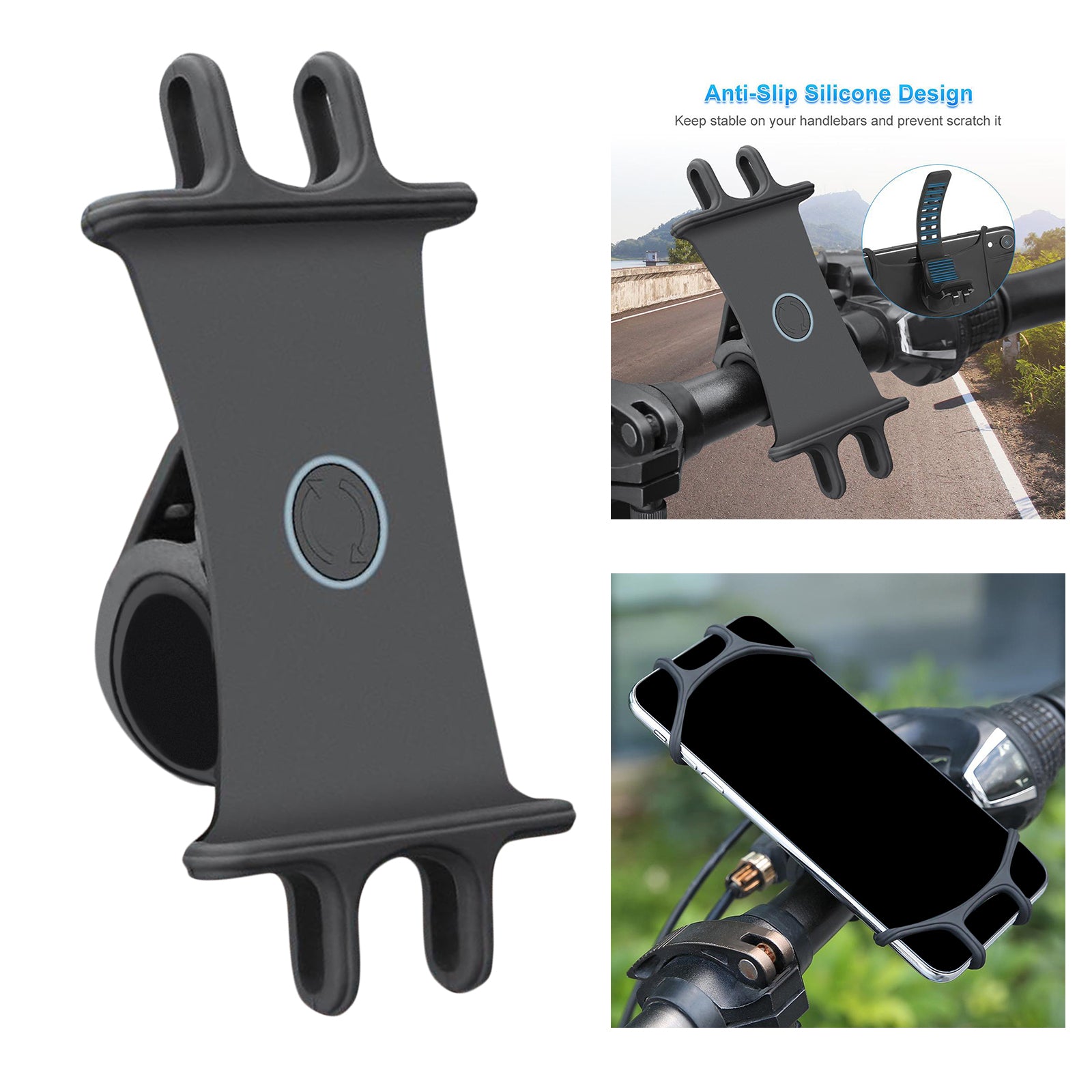 MTB Bike Bicycle Phone Handlebar Silicone Holder GPS Bracket for Samsung